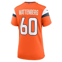 Maillot de match Nike Luke Wattenberg orange Denver Broncos pour femme