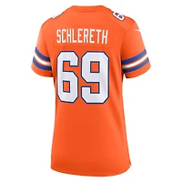 Maillot de match joueur retraité Nike Mark Schlereth pour femme, orange Denver Broncos Mile High Collection 1977