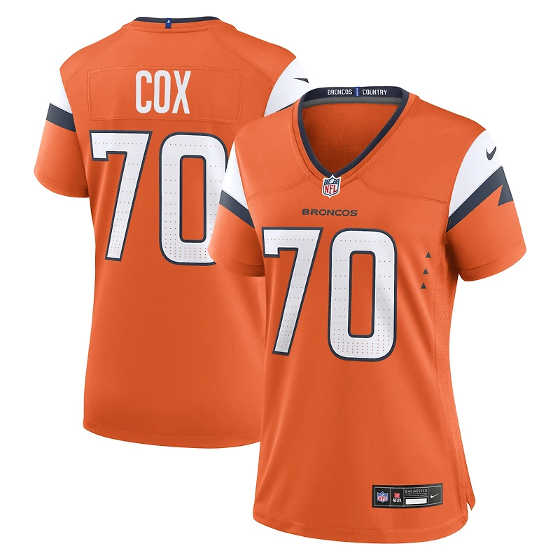 Women's Nike Marques Cox Orange Denver Broncos Team Game Jersey
