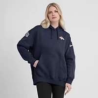 Women's Nike Navy Denver Broncos 2023 Sideline Club Fleece Pullover Hoodie
