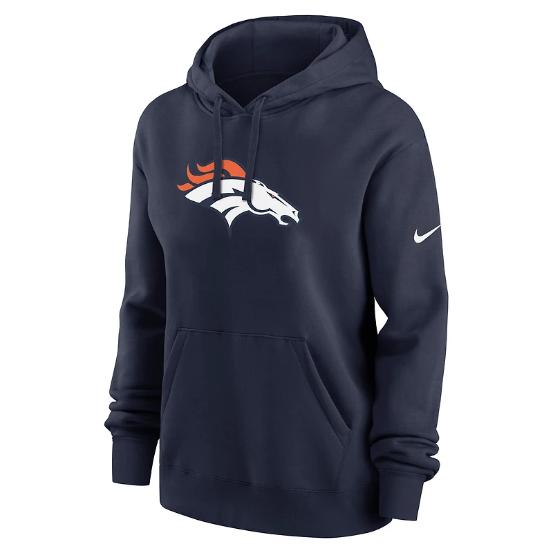 Sweat à capuche Nike bleu marine Denver Broncos Club Fleece pour femme