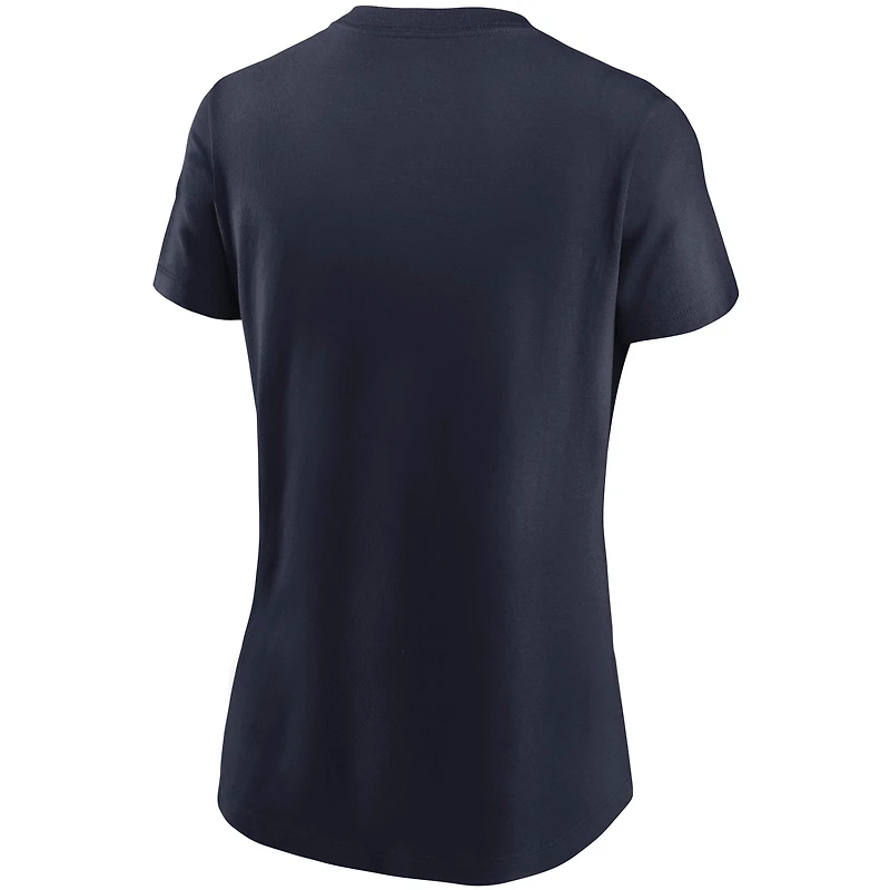 T-shirt essentiel avec logo Denver Broncos Nike pour femme, bleu marine