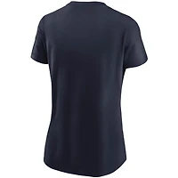 T-shirt essentiel avec logo Denver Broncos Nike pour femme, bleu marine