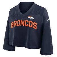 Maillot Nike bleu marine Denver Broncos Primetime court en maille Dri-FIT pour femme