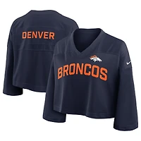 Maillot Nike bleu marine Denver Broncos Primetime court en maille Dri-FIT pour femme