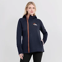 Women's Nike Navy Denver Broncos Primetime Raglan Sleeve Full-Zip Hoodie