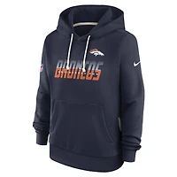 Sweat à capuche Nike Dri-FIT bleu marine Denver Broncos pour femme