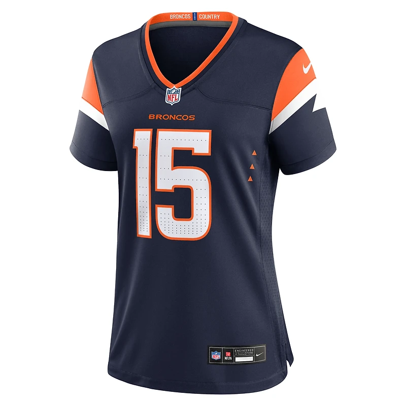 Maillot de match alternatif Nike Nik Bonitto bleu marine des Denver Broncos pour femme