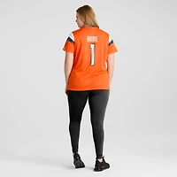 Maillot de match Nike numéro 1 Bride Orange Denver Broncos pour femme