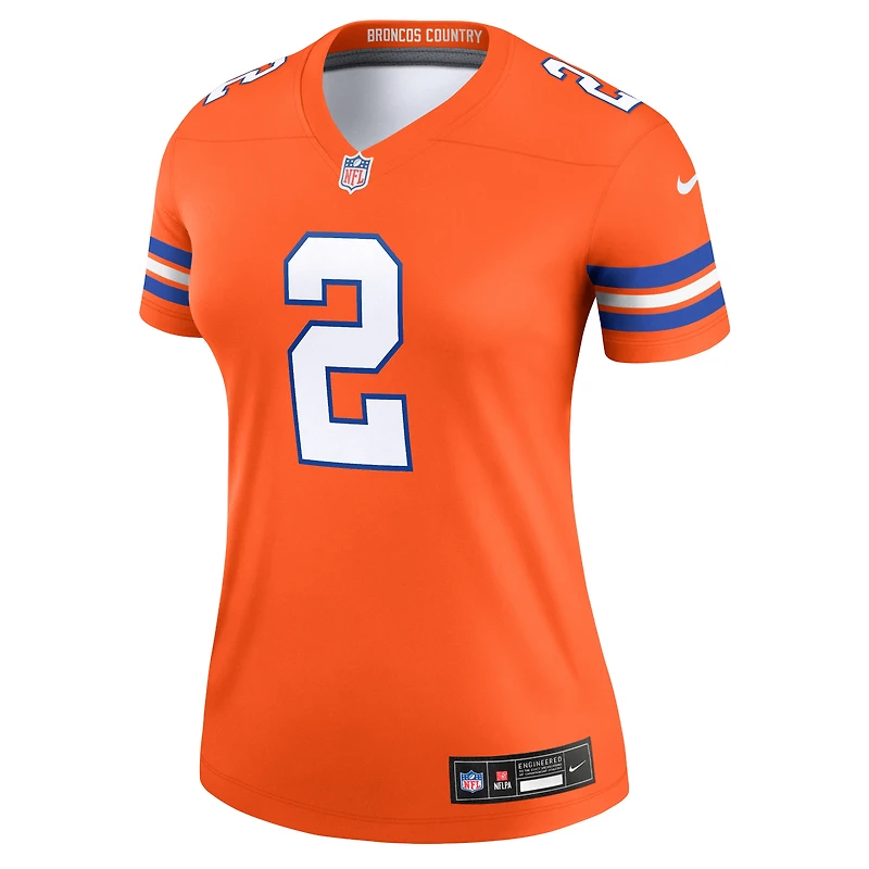 Women's Nike Patrick Surtain II Mile High Collection 1977 Throwback Orange Denver Broncos Alternate Legend Player Performance Top