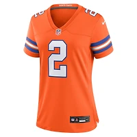 Maillot Nike Patrick Surtain II Orange Denver Broncos Mile High Collection 1977 Throwback Player Game pour femme