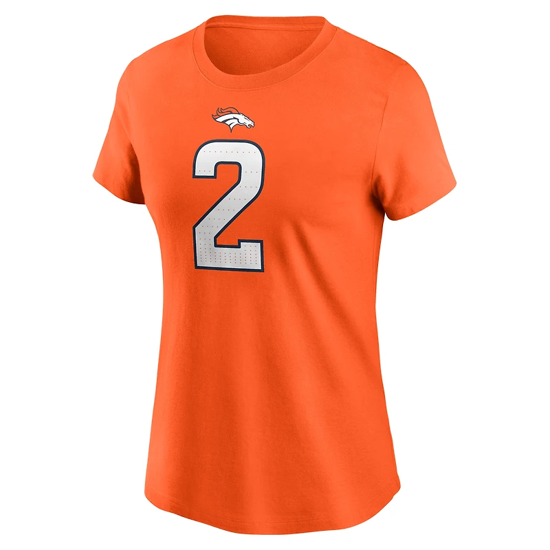 Women's Nike Patrick Surtain II Orange Denver Broncos Player Name & Number T-Shirt