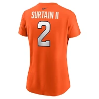 T-shirt Nike Patrick Surtain II orange pour femme avec nom et numéro de joueur des Denver Broncos