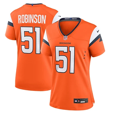 Women's Nike Que Robinson  Orange Denver Broncos Team Game Jersey