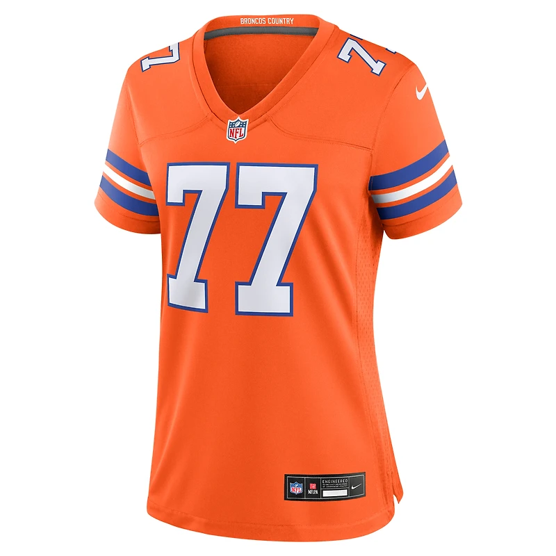 Women's Nike Quinn Meinerz Orange Denver Broncos Mile High Collection 1977 Throwback Player Game Jersey