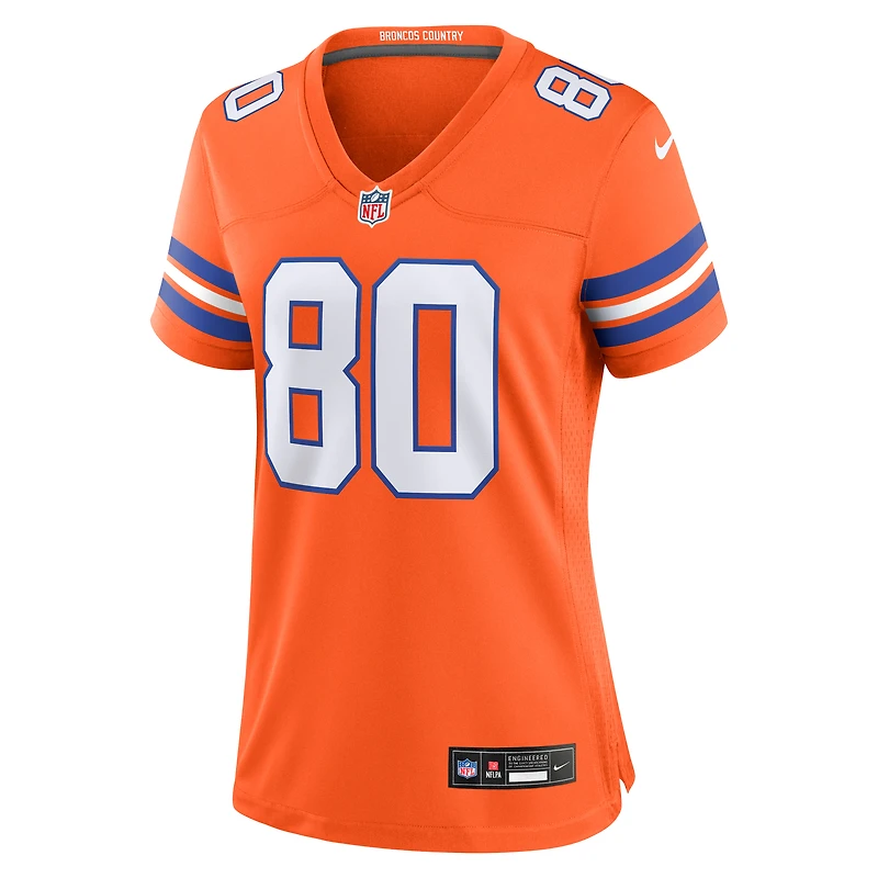 Maillot Nike Rod Smith Orange Denver Broncos Mile High Collection 1977 Throwback pour femme - de jeu joueur retraité
