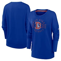 Sweat-shirt Nike Royal Denver Broncos Rewind Playback Icon Performance pour femme
