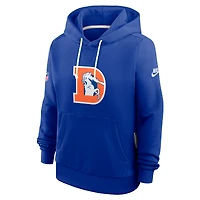 Sweat à capuche Nike Royal Denver Broncos Throwback Sideline Standard Issue Dri-FIT pour femme