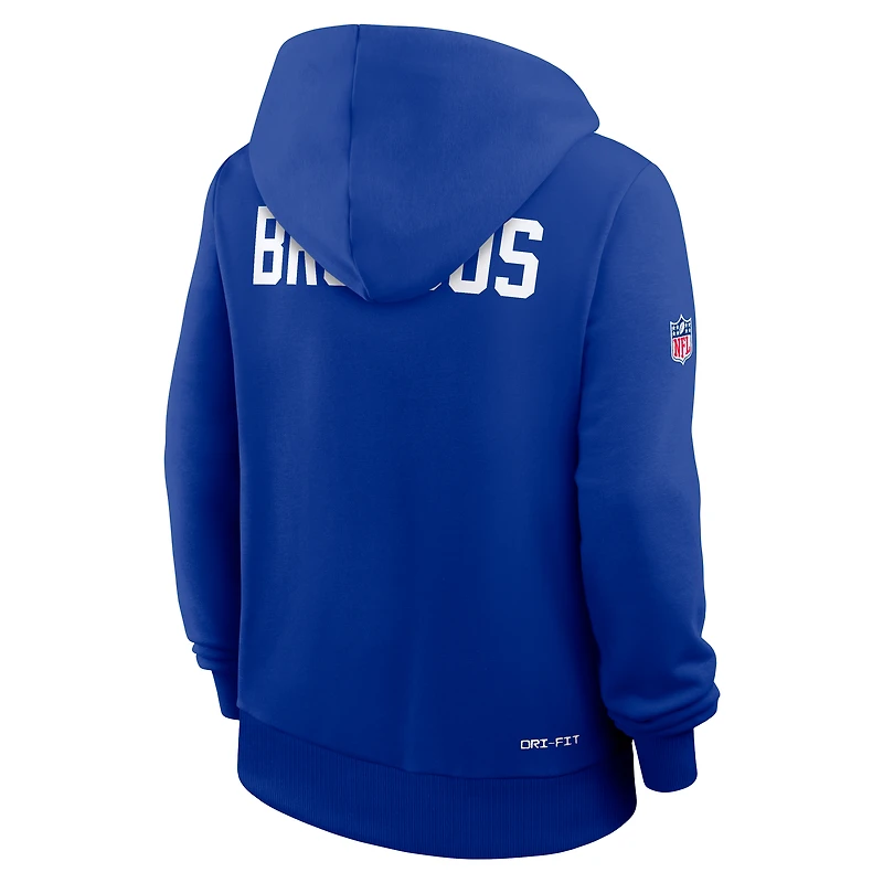 Sweat à capuche Nike Royal Denver Broncos Throwback Sideline Standard Issue Dri-FIT pour femme