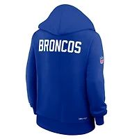 Sweat à capuche Nike Royal Denver Broncos Throwback Sideline Standard Issue Dri-FIT pour femme