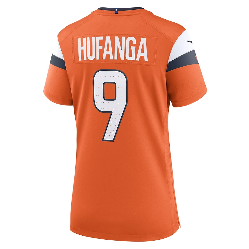 Women's Nike Talanoa Hufanga  Orange Denver Broncos Team Game Jersey