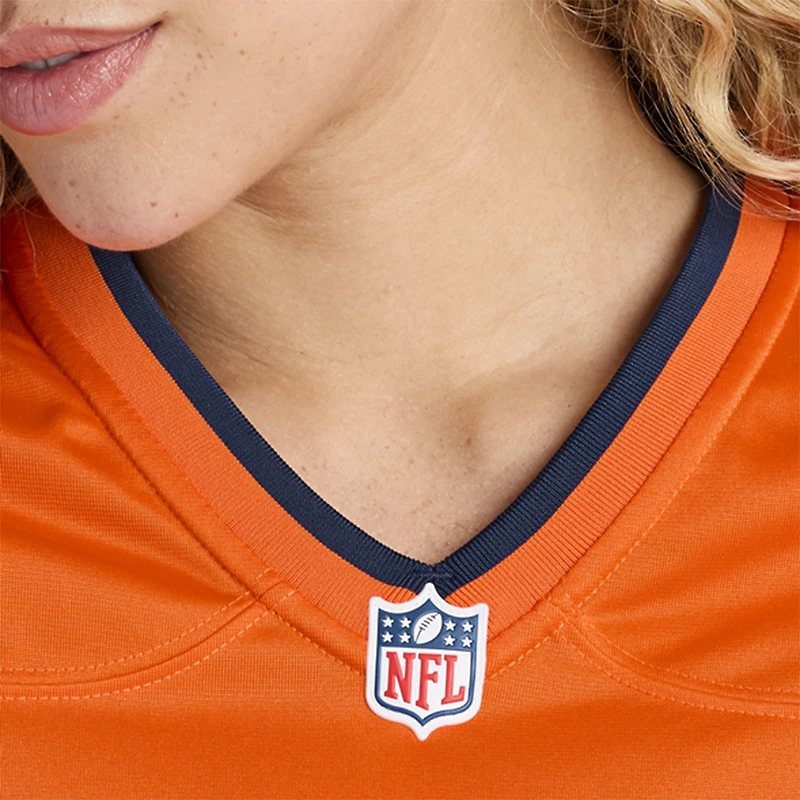 Maillot de match l'équipe Nike Talanoa Hufanga Orange Denver Broncos pour femme
