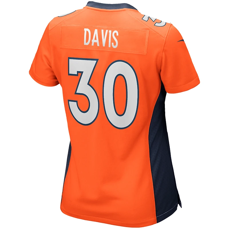 Maillot de joueur retraité Nike Terrell Davis Orange Denver Broncos Game pour femme