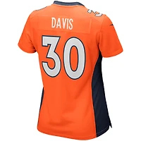 Maillot de joueur retraité Nike Terrell Davis Orange Denver Broncos Game pour femme