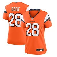 Maillot Nike Tyler Badie orange des Denver Broncos pour femme
