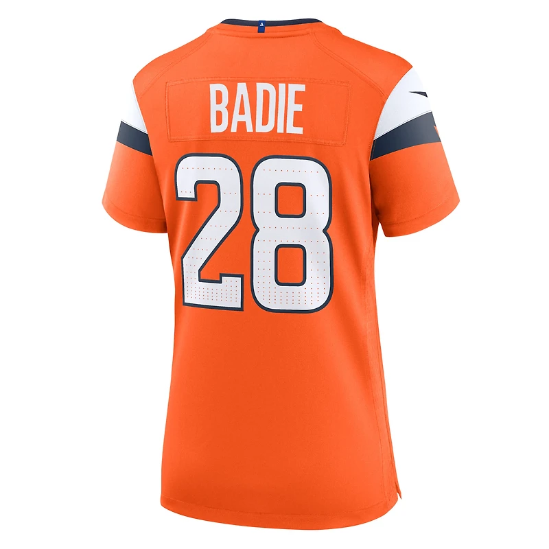 Women's Nike Tyler Badie Orange Denver Broncos Team Game Jersey