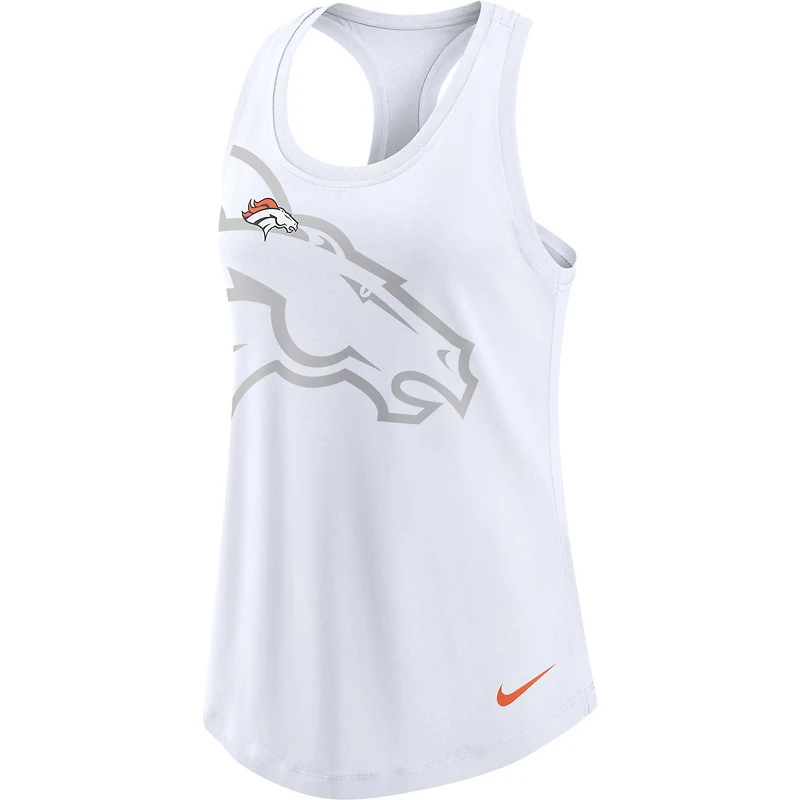 Débardeur Nike Denver Broncos Tri-Blend Racerback pour femme - Blanc