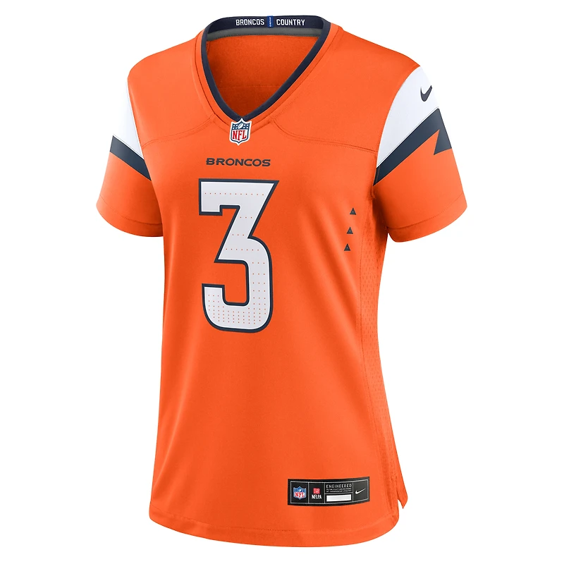 Maillot de match Nike Wil Lutz Orange Denver Broncos pour femme