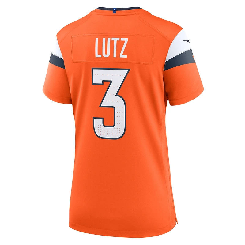 Maillot de match Nike Wil Lutz Orange Denver Broncos pour femme
