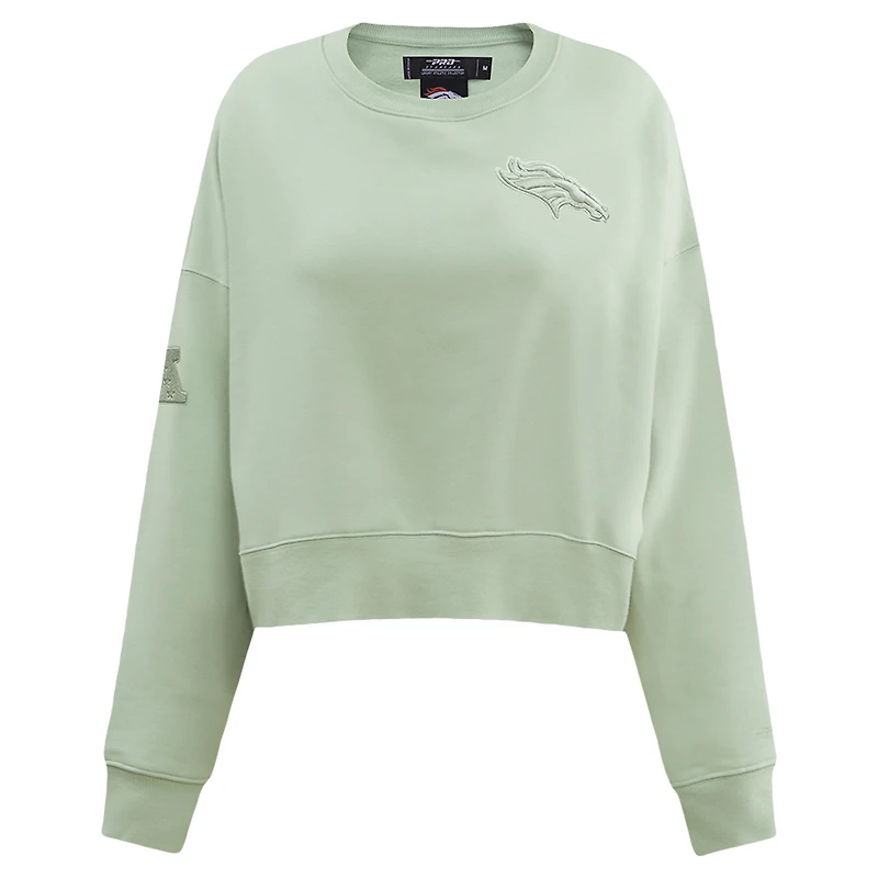 Women's Pro Standard  Light Green Denver Broncos Neutral Pullover Sweatshirt