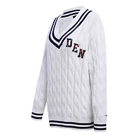 Pull à col en V Pro Standard blanc Denver Broncos Prep pour femmes