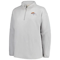 Veste en sherpa à quart de zip pour femme des Broncos Denver, gris, taille plus