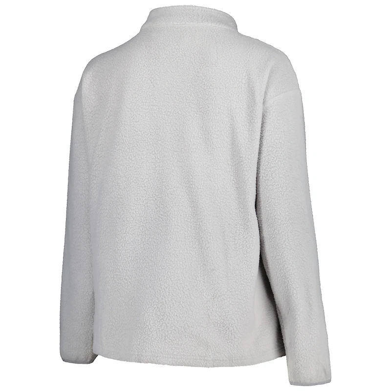 Veste en sherpa à quart de zip pour femme des Broncos Denver, gris, taille plus