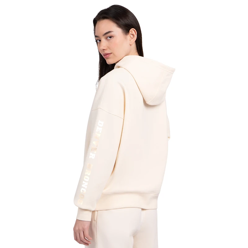 Sweat à capuche Starter Cream pour femme, motif pastels Denver Broncos, style décontracté, idéal les voyages.