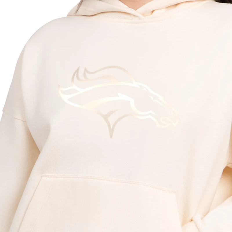 Sweat à capuche Starter Cream pour femme, motif pastels Denver Broncos, style décontracté, idéal les voyages.