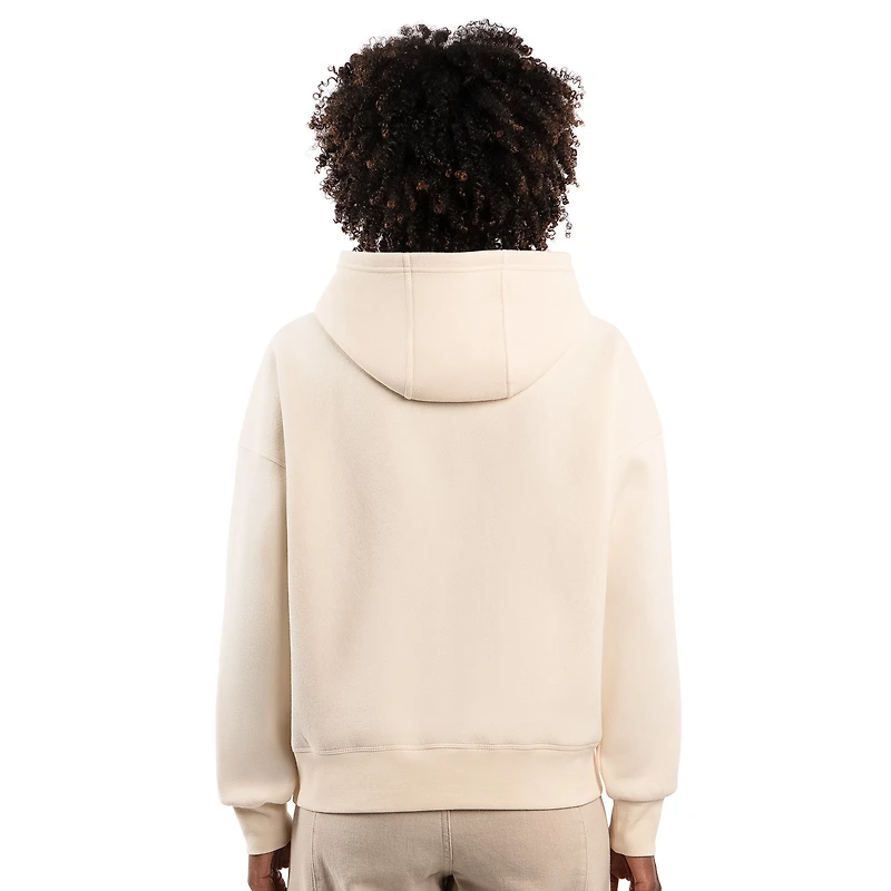 Sweat à capuche décontracté Starter Cream Denver Broncos pour femme, orné de strass