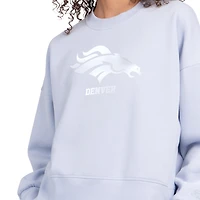 Women's Starter Light Blue Denver Broncos Travel Pastels Boxy Fleece Sweatshirt