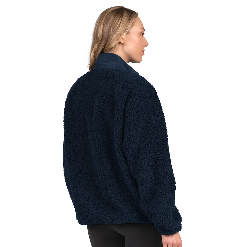 Women's Starter Navy Denver Broncos On the Ball Sherpa Jacket