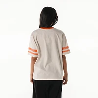 Women's The Wild Collective  Cream Denver Broncos Vintage Drop Shoulder Oversized Boyfriend T-Shirt