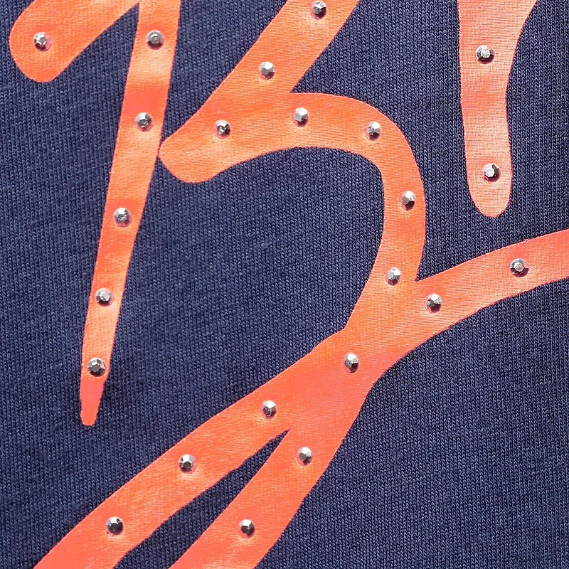 T-shirt à col en V Tommy Hilfiger pour femme bleu marine Denver Broncos Riley