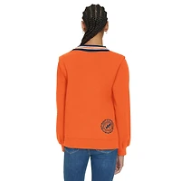 Sweat-shirt à col en V Alice orange Denver Broncos de Tommy Hilfiger pour femme