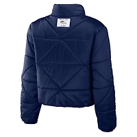 Women's WEAR by Erin Andrews  Navy Denver Broncos Cropped Puffer Full-Zip Jacket
