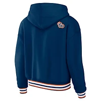 Women's WEAR by Erin Andrews Navy Denver Broncos Lace-Up Pullover Hoodie