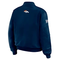 Veste aviateur zippée intégrale bleu marine à patch Denver Broncos pour femme WEAR by Erin Andrews