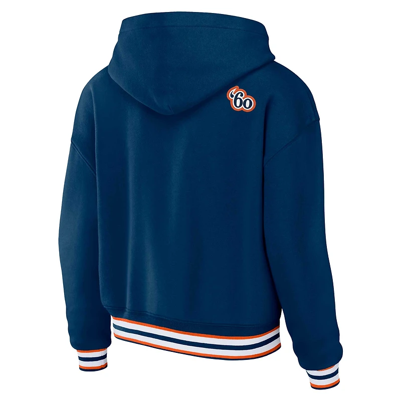 Women's WEAR by Erin Andrews Navy Denver Broncos Plus Lace-Up Pullover Hoodie