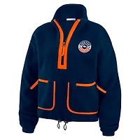 Veste polaire à demi-zip bleu marine Denver Broncos WEAR by Erin Andrews pour femme
